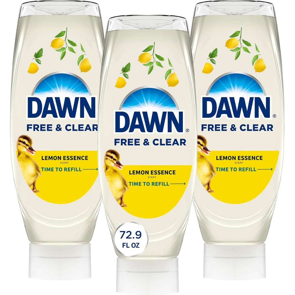image:imageDawn FreeampClear EZSqueeze Dish Soap Dishwashing Liquid Lemon 3243 Fl Oz  Removes up to 99 of grease and food residue EZSqueeze bottle Biodegradable surfactants Gentle on skin729 Fl Oz Pack of 1