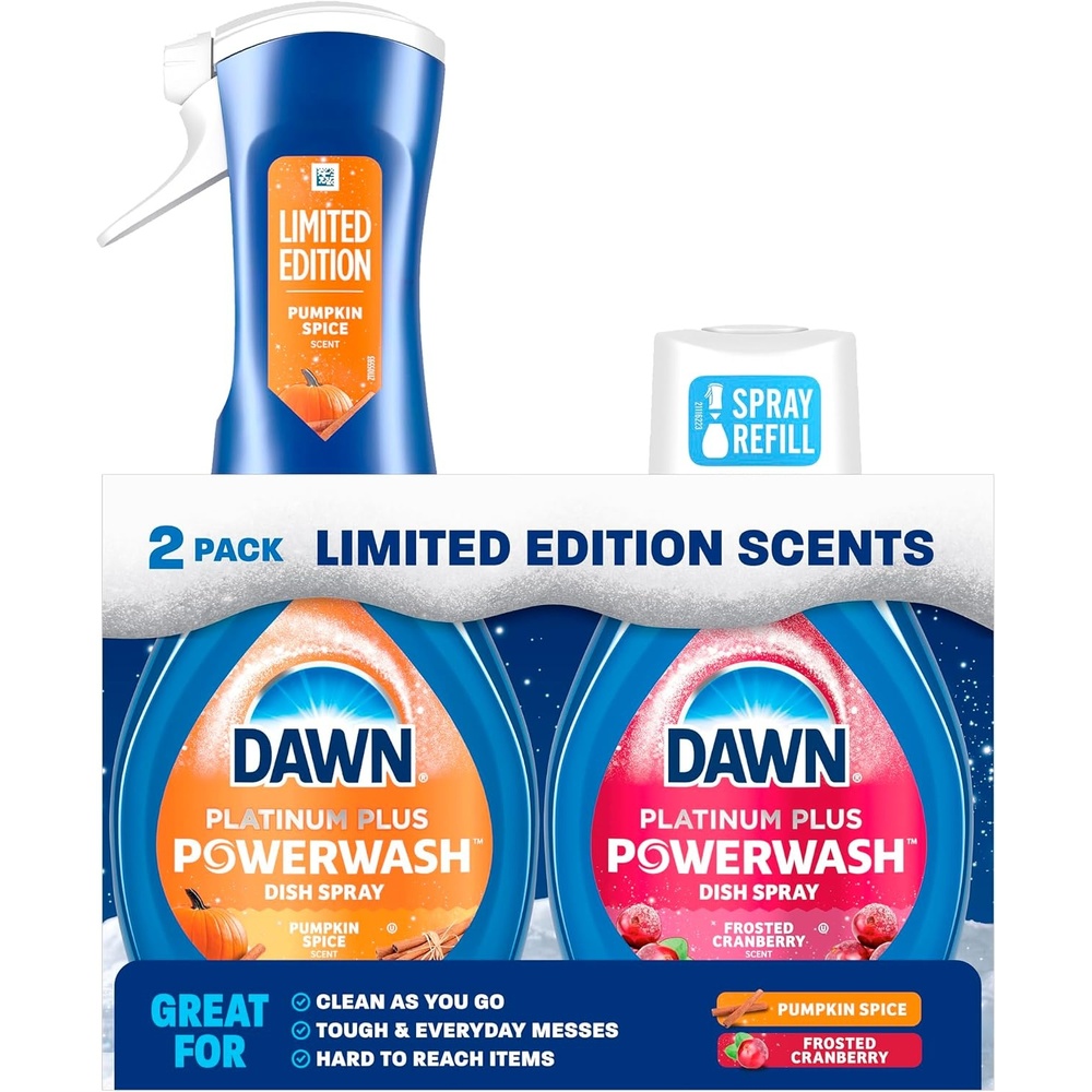 image:imageDawn Powerwash Spray Dish Soap Dishwashing Liquid Pumpkin Spice  Frosted Cranberry 1 Starter Kit  1 Refill 2x16 Fl Oz