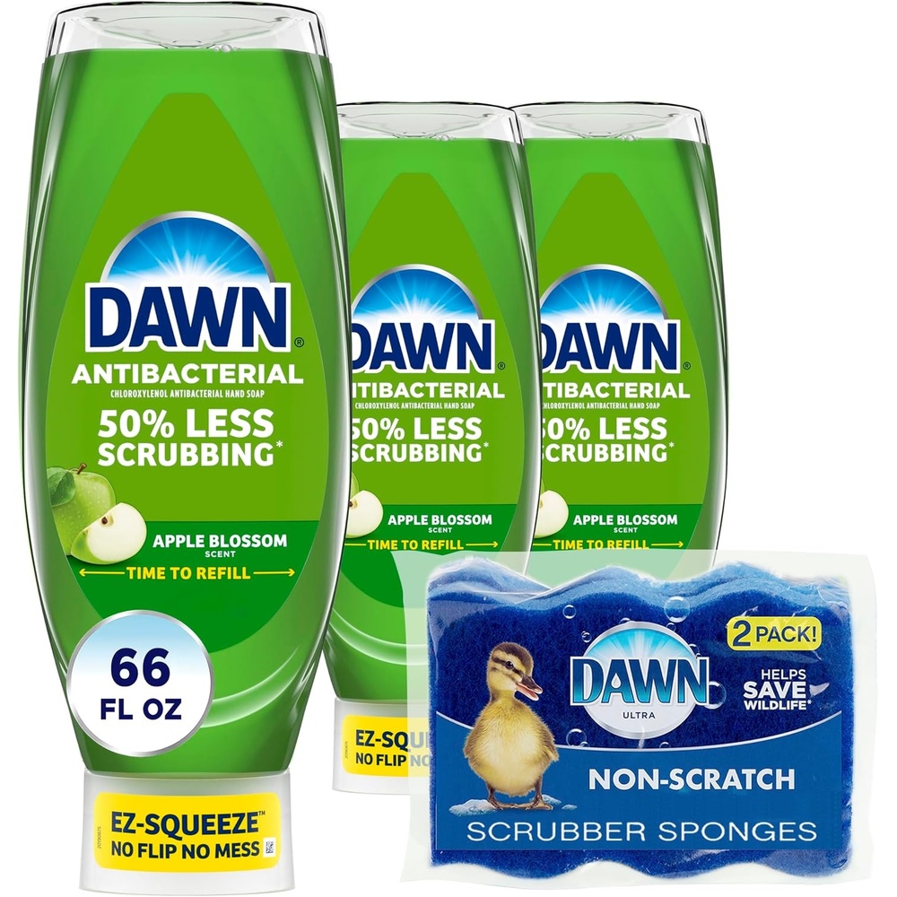 image:imageDawn Ultra Antibacterial EZSqueeze Hand Soap Apple Blossom 3x22 Fl Oz  Sponge