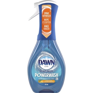 Dawn Powerwash Dish Soap Spray + 3 Dishwashing Liquid Refills Lemon, 4*16oz | Instantly breaks down 99% of residue. No water needed. Overnight soak power in minutes. Reusable sprayer.(Apple)